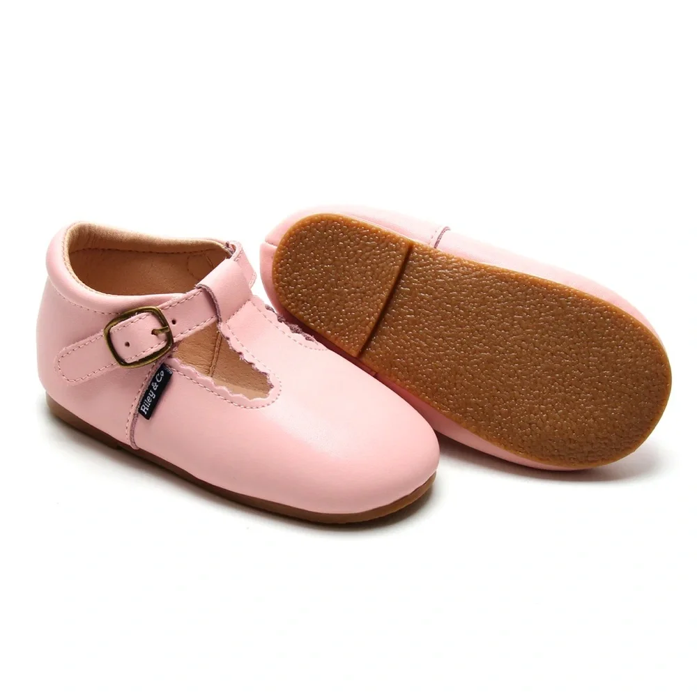 Riley T-Straps - Scalloped - Sweet Pink - Picture 1 of 15